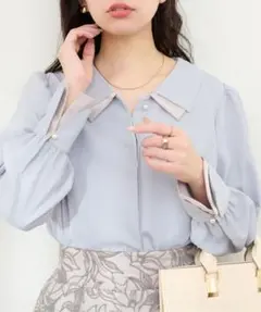 k0524 natural couture 〈osono〉重ね衿配色ブラウスのサムネイル