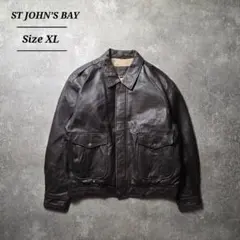 St.John'sBayセントジョンズベイA-2型レザージャケットマッププリント
