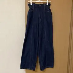 one way ワイドデニムパンツ ハイウエスト インディゴ M【最終お値下げ】