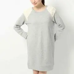 花柄肩フリルワンピース