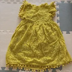 イエロー レース ワンピース 110