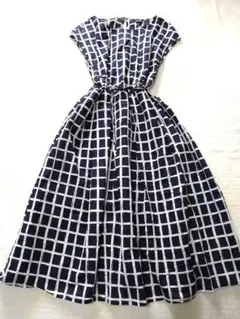 ロングシャツワンピース ウエストリボン チェック 大きなサイズ　XL　LL