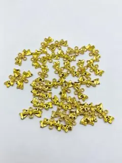 リボン コネクター ゴールド ハンドメイド資材 30個