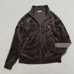 Y2K 00s 平成 ベロア トラックジャケット 蜂刺繍 ジャージ ライン M