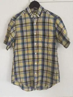 【新品】Beaver リネンシャツ　チェック柄　M