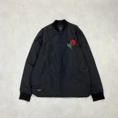 QUIET LIFE　キルティングジャケット　ナイロン　薔薇　バラ　刺繍