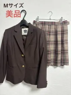 美品！CONOMi ブラウンチェックスカートネクタイ