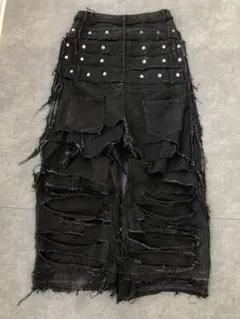 mmoption ダメージ加工デニムパンツ ミリオプション 完売品　一点物 mmoption ミリオプション デニムパンツ - メルカリ