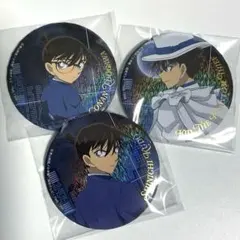 名探偵コナン　缶バッジ3つセット　怪盗キッド　工藤新一　江戸川コナン　月下の対面