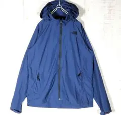 ​極美品✨ノースフェイス ナイロンジャケット 刺繍ロゴ 紺 L 日本未発売 希少