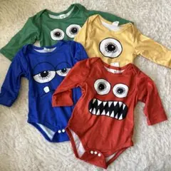 モンスター柄ロンパース4点セット