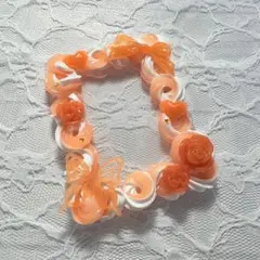 ホイップデコ B8 トレカケース オレンジ リボン 蝶 バラ