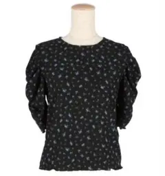 【coca】tシャツ 半袖 シボシャーリングトップス レディース 花柄