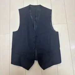 COMME CA ISM ブラック ストライプ ベスト L