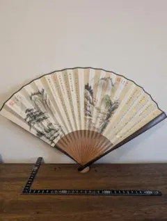 中国　扇面　蘇明書　山水画 扇面 飾り扇子 書画 金箔散らし 2026年最新】山水扇面の人気アイテム - メルカリ