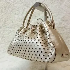 FURLAオーストリッチ風型押し牛革バッグ　チャーム付き FURLAオーストリッチ風型押し牛革バッグ チャーム付き - メルカリ