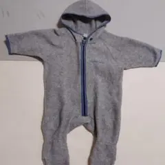 mont-bellベビーフリース フード付きロンパース グレー 80