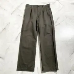 A19902 美品 マーガレットハウエル 綿麻タックワークトラウザーズ カーキLのサムネイル