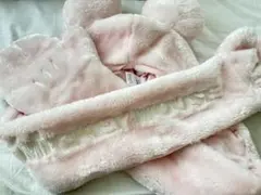 ミッキーマウス 耳付き帽子とミトンセット