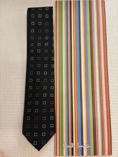 Paul Smith ブラック スクエア柄 ネクタイ ネクタイのみ