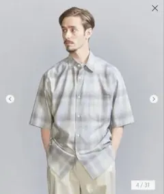 ＜BEAUTY&YOUTH＞尾州 オンブレチェックショートスリーブシャツ