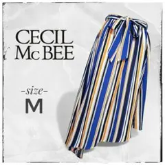 CECIL Mc BEE ☆ アシンメトリー ストライプフレアスカート サイズMのサムネイル