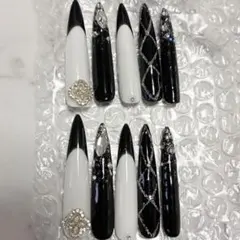 韓国　ギャル　ネイルチップ　ネイル　ロング　スナ系　量産型　y2k ワンホン