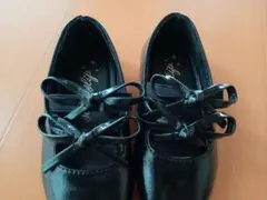 【新品】リボン付き黒バレエシューズ 14.0cm 入園式