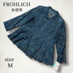 未使用【FROHLICH 】シアー花柄ジャガードジャケット Mサイズのサムネイル