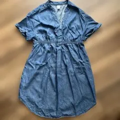 【匿名配送】H&M MAMA マタニティ　デニム　ワンピース 半袖 Sのサムネイル