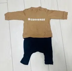 CONVERSE ブラウン・ネイビー ロンパース・カバーオール　70㌢