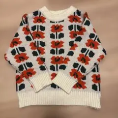 【美品】【匿名配送】【即購入可】 ニット 花柄 総柄 サイズ90