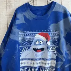 USA 古着　長袖　スウェット 裏起毛　タイダイ　ブリーチ　プリント　アメカジ