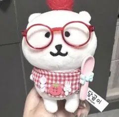 ぬい活赤チェックぬい服3点セットスプーン・よだれかけ・メガネ かわいいドール小物