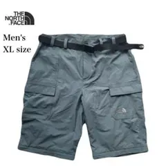 M*U様 ノースフェイス カーゴ ハーフパンツ メンズ XL グレー 刺繍ロゴ