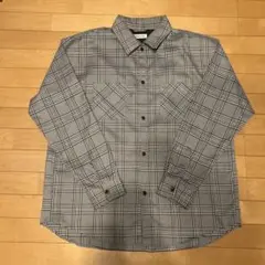 チェック柄 長袖シャツ グレー/ホワイト