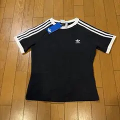 adidas 半袖Tシャツ ダークグレー 3ストライプ