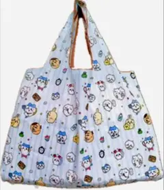 ラスト‼️【新品】キャラクターエコバッグ 大容量 ちいかわ 水色細ストライプ
