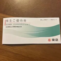 東急500株以上/株主優待券/有効期限2026年5月末まで