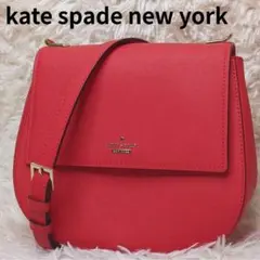 極美品✨ケイトスペード ショルダーバッグ サフィアーノレザー 赤 ゴールド金具