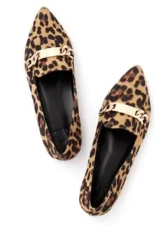 チェーン付きスエードフラットシューズ[gd407]