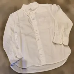 美品 無印 ホワイトボタンダウンシャツ 110