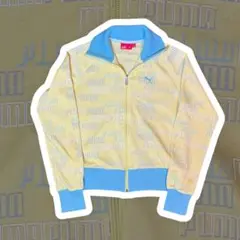 y2k 00s PUMAジップアップトラックジャケットイエロー/ブルー短丈　M