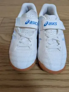 【美品】asics アシックス JUNIOR フットサルシューズ 17cm 白色