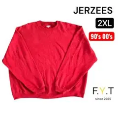 90's 00'S JERZEES 無地スウェット 2XL レッド USA古着