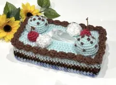 ティッシュカバー　ティッシュケース♡チョコミントのアイスケーキのサムネイル