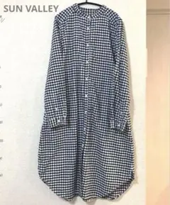 美品！サンバレー★SUN VALLEY スタンドカラーシャツワンピース