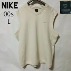 00s ナイキ NIKE スウッシュ 刺繍 Vネック テック ベスト