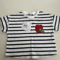 新品未使用タグ付！はらぺこあおむしERIC CARLE リンゴ刺繍 Tシャツ