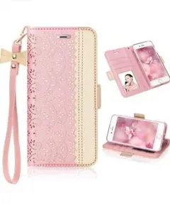 ⭐️匿名配送❣️iPhone6sケース 手帳型 ストラップ付き ローズゴールド